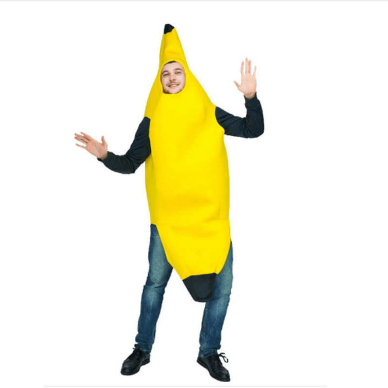 Costum sexy de banană pentru Halloween cosplay (Unisex, țesătură mesh și spandex, lansare primăvara 2022)