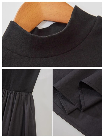 Pletené šaty s dlhými rukávmi, okrúhly výstrih, strih do tvaru A, zmes bavlny a polyesteru, zimná kolekcia