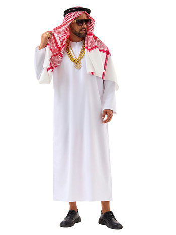 Arabský štýl kostýmovej robu pre unisex cosplay – polyester, obsah polyesteru 70–80%, značka Yixiaoyi, jar 2025