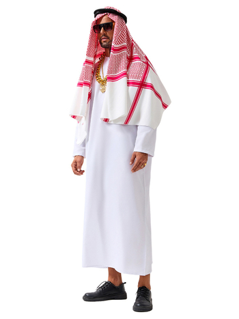 Arabský štýl kostýmovej robu pre unisex cosplay – polyester, obsah polyesteru 70–80%, značka Yixiaoyi, jar 2025