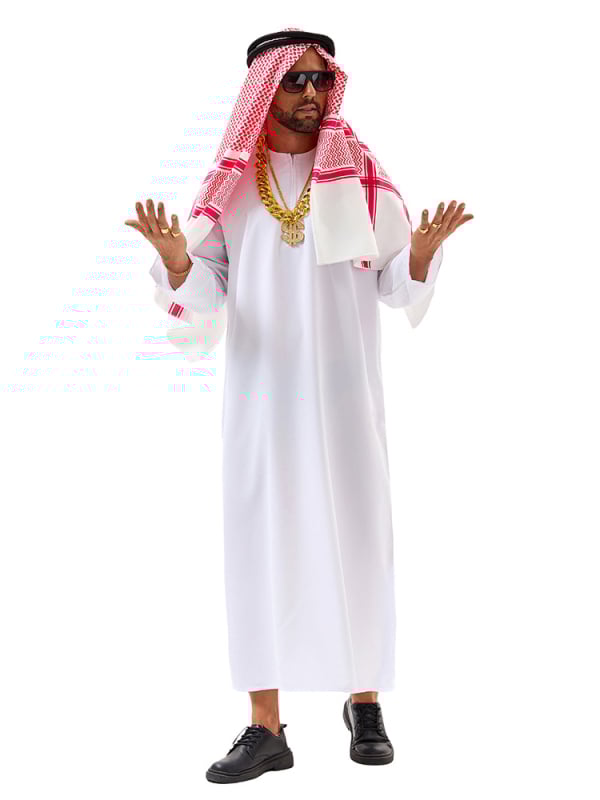 Arabský štýl kostýmovej robu pre unisex cosplay – polyester, obsah polyesteru 70–80%, značka Yixiaoyi, jar 2025