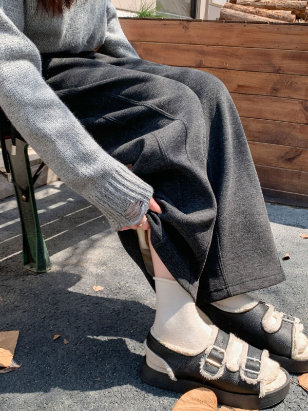 Dámske voľné nohavice na jeseň-zimu, zmes vlákien vlna-triacetát, vysoký pás, dlhé nohavice, bez záhybov, s ľahkým strečom