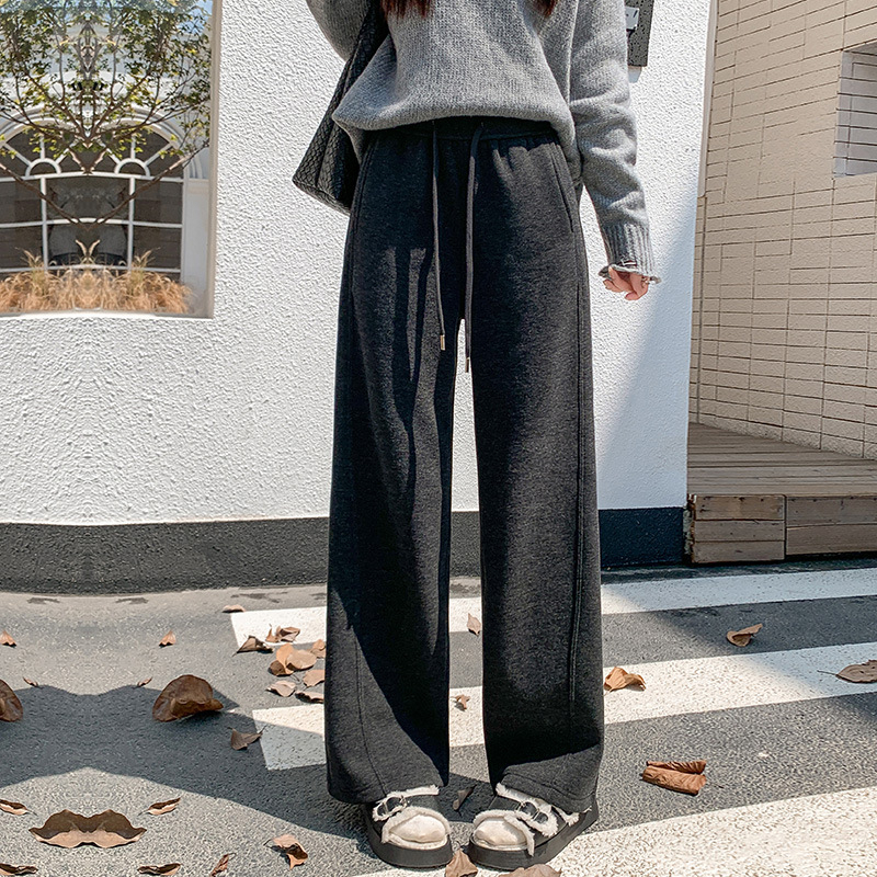 Dámske voľné nohavice na jeseň-zimu, zmes vlákien vlna-triacetát, vysoký pás, dlhé nohavice, bez záhybov, s ľahkým strečom