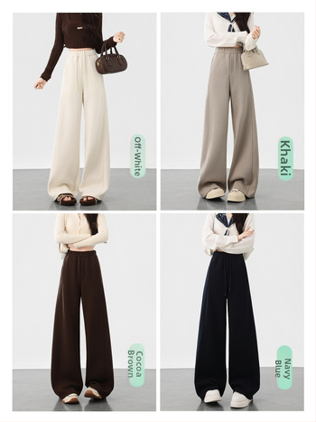 Široké nohavice z vlnenej zmesi s textúrou Mulberry Silk, vysoký pás, hrubšie, jeseň 2025