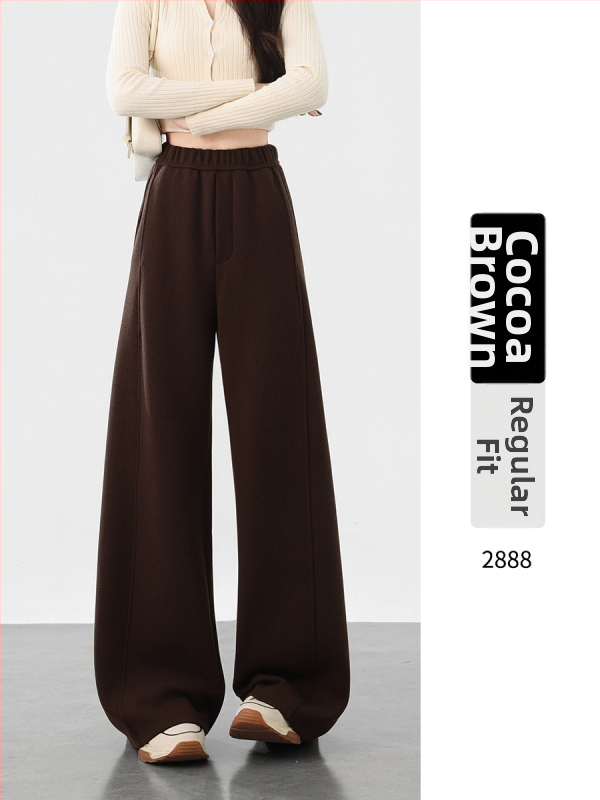 Široké nohavice z vlnenej zmesi s textúrou Mulberry Silk, vysoký pás, hrubšie, jeseň 2025