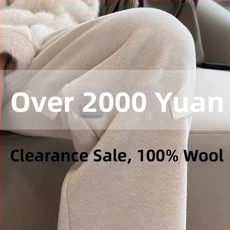 Dámske vlnené tkané široké nohavice, 80–90% vlna, dlhé, casual zimný model 2025