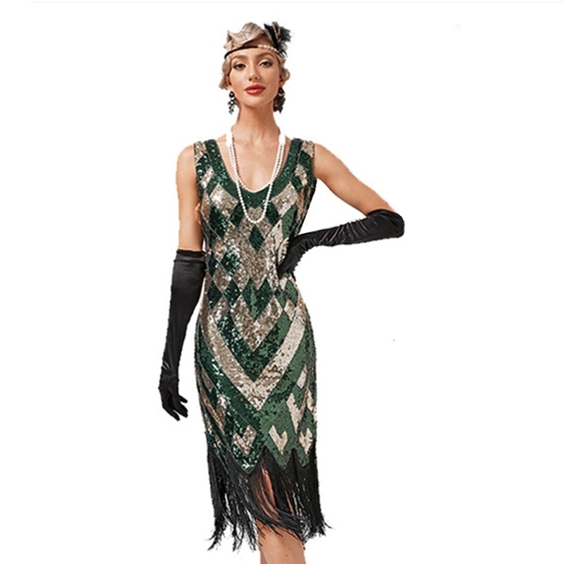 Yixiaoyi scénické šaty s flitrami a strapcami, zmes bavlny a chemických vlákien, unisex, jar 2025, vek 18–24