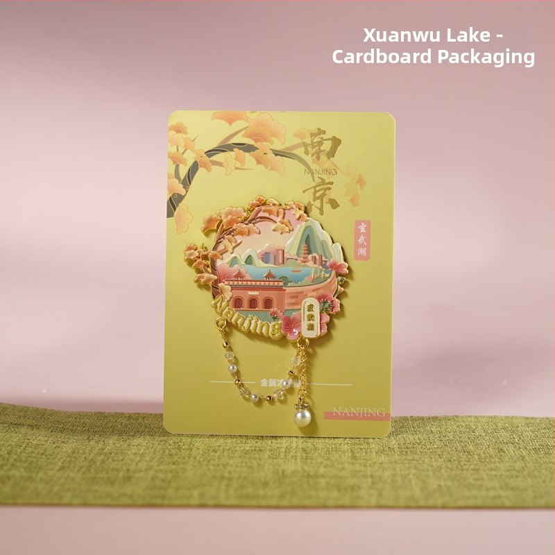 Μεταλλικός μαγνήτης ψυγείου με θεματικό τοπίο Ναντζίνγκ — Τιμητικό για τον Ναό Τζίμινγκ, Αρχαϊκό Στυλ, Κράμα Ψευδαργύρου, Μάρκα Duoli