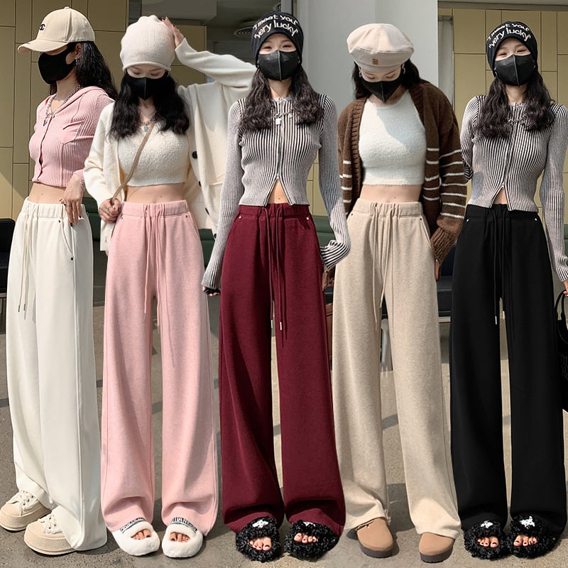 Norika Chenille široké nohavice s vysokým pásom, ozdobené korálkami, casual, zmes polyesteru a elastanu