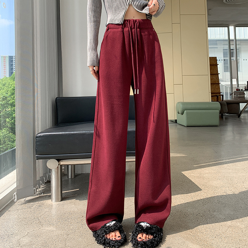 Norika Chenille široké nohavice s vysokým pásom, ozdobené korálkami, casual, zmes polyesteru a elastanu