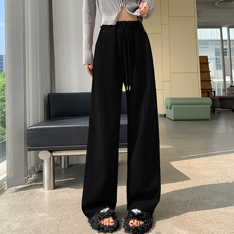 Norika Chenille široké nohavice s vysokým pásom, ozdobené korálkami, casual, zmes polyesteru a elastanu