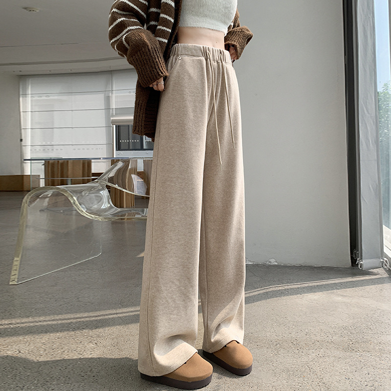 Norika Chenille široké nohavice s vysokým pásom, ozdobené korálkami, casual, zmes polyesteru a elastanu