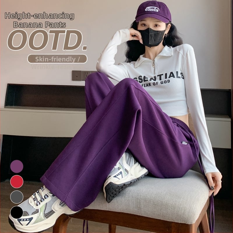 Dámske nohavice s voľným strihom, vysoký pás, fleecovou podšívkou, bavlno-polyesterové tkaniny, jeseň-zima 2025