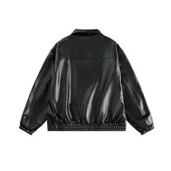 CATTEE PU kožna jakna, američki retro stil motocikla, zatvarač, rever ovratnik, labav kroj