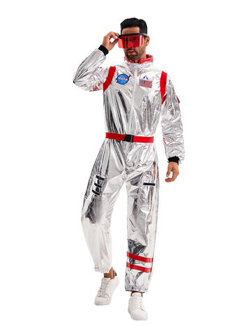 Kozmický oblek pilota-kozmonauta, unisex – polyester 70–80%, letné vydanie 2025, pre vek 18–24 rokov, hry/animácie