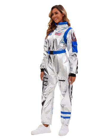 Kozmický oblek pilota-kozmonauta, unisex – polyester 70–80%, letné vydanie 2025, pre vek 18–24 rokov, hry/animácie