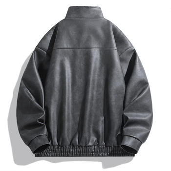 Bőrkabát, koreai stílus, cipzár az elején, valódi báránybőr, poliészter bélés