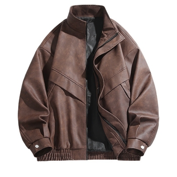 Bőrkabát, koreai stílus, cipzár az elején, valódi báránybőr, poliészter bélés