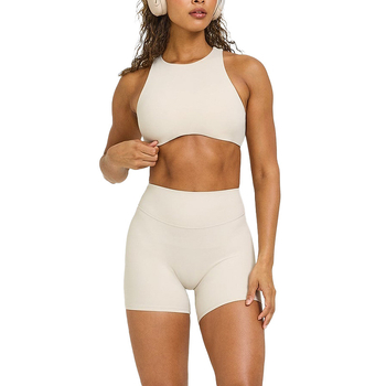 Sada na jogu bez rukávov s topom a nohavice/šortami, pullover štýl, materiál nylon-spandex 75/25, s výplňou na prsiach