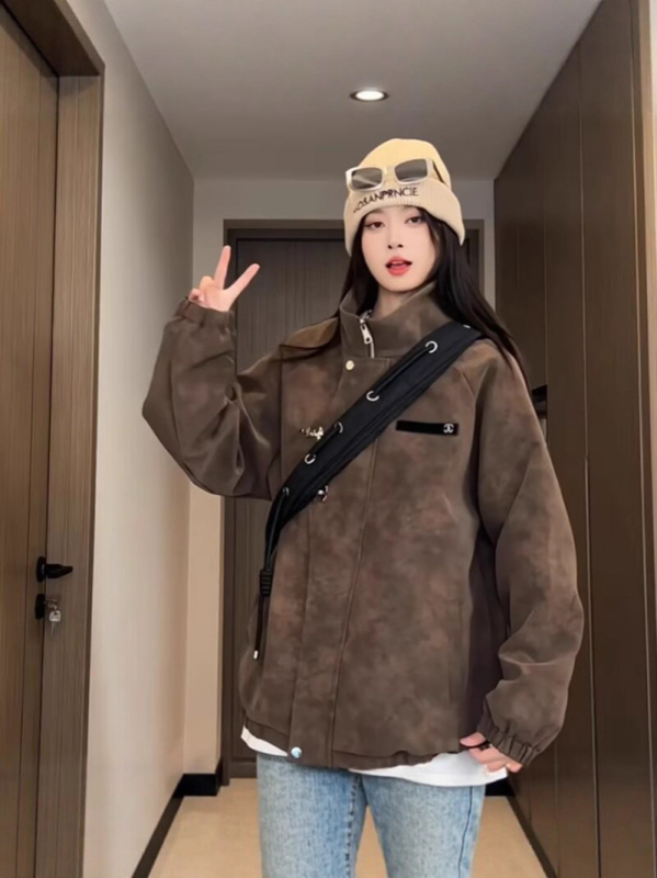 PU kožená bunda pre mužov — Slim Fit, Turn-down Collar, Wrinkle-free, Ribbed Hem, Casual Outerwear