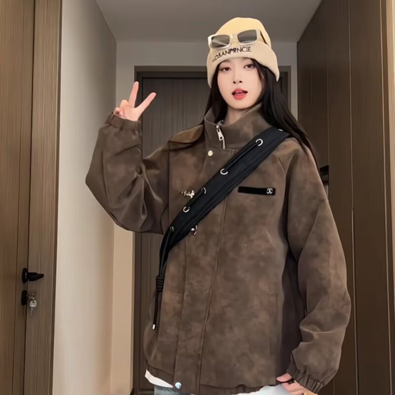 PU kožená bunda pre mužov — Slim Fit, Turn-down Collar, Wrinkle-free, Ribbed Hem, Casual Outerwear