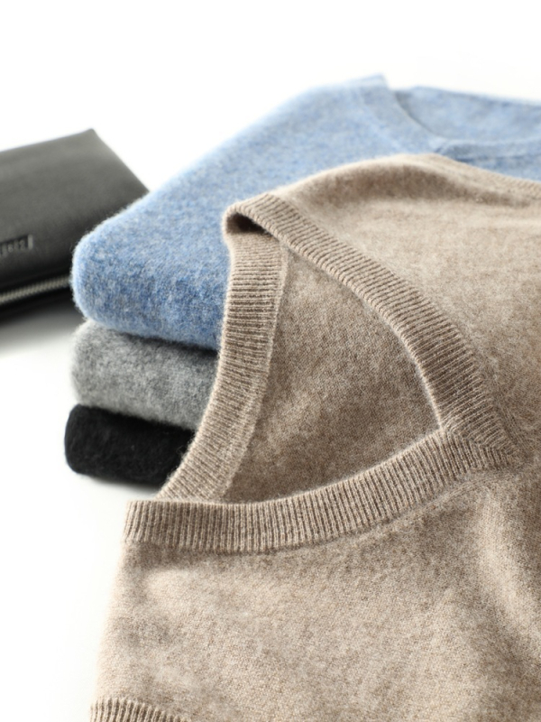 Pánska kašmírová vesta (bez límca, bez rukávov, jednofarebná, priliehavý strih, 30–35% kašmír)