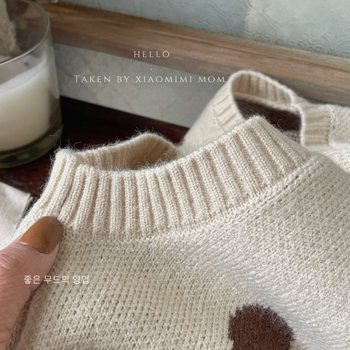 Детска плетена жилетка с точки, корейски стил, без ръкави, за деца на възраст 3–8 години