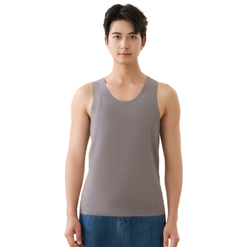 Termálna vesta pre mužov s vlastným zohrievaním – základný vrstva, polyesterová tkanina, okrúhly výstrih, pulórový štýl