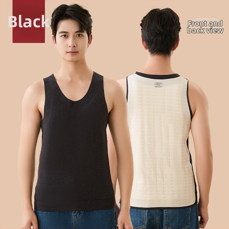 Termálna vesta pre mužov s vlastným zohrievaním – základný vrstva, polyesterová tkanina, okrúhly výstrih, pulórový štýl