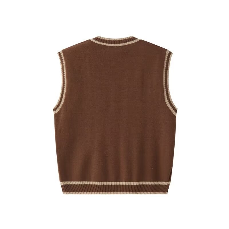 Pánska bezruká pletená vesta s štvorcovým výstrihom, akadémický štýl, bavlno-vlnená zmes s králikou srsťou 71–75%, voľný strih