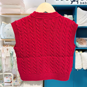 Detský vest – Korejský štýl kardigánu, 50% bavlna, zapínanie na gombíky, pre deti 3–8 rokov, jeseň/zima