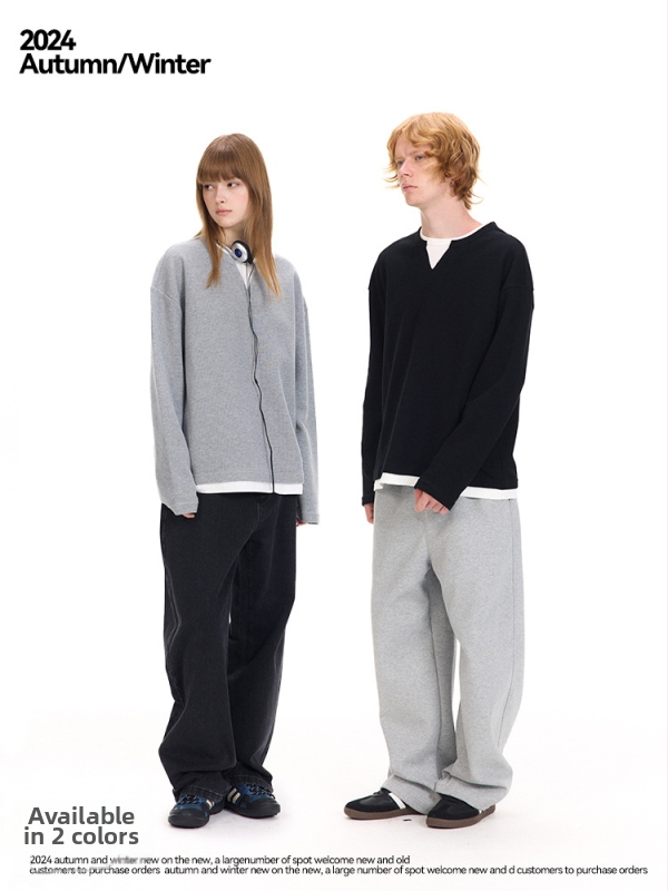 Tričko s dlhými rukávmi z bavlneného zmesi, okrúhly výstrih, 320 g, celosezónne