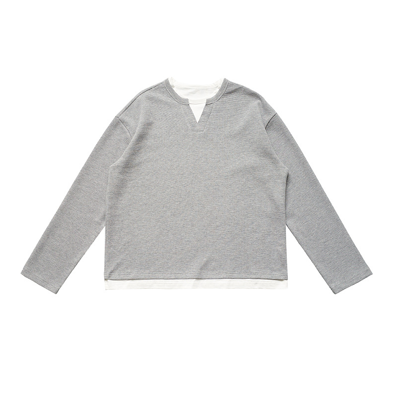 Tričko s dlhými rukávmi z bavlneného zmesi, okrúhly výstrih, 320 g, celosezónne