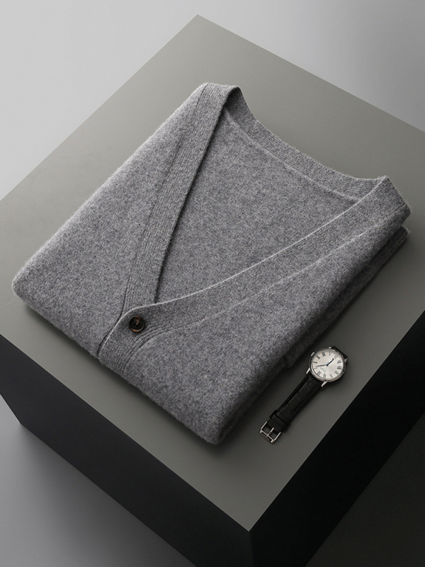 Bezrukávová kardigánová vesta z 100% vlna, V-krk, voľný strih, kórejský štýl