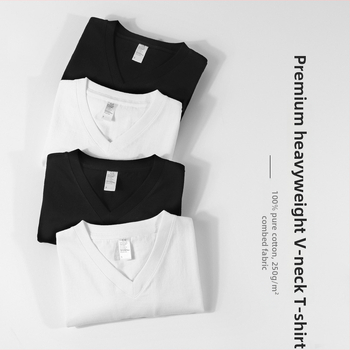 Базова памучна тениска, къс ръкав, кръгло деколте, дебела материя, едноцветна