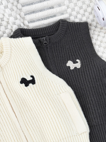 Detská pletená vesta v kórejskom štýle, 50% akryl, pre vek 1–3 roky, zapínanie na zips.