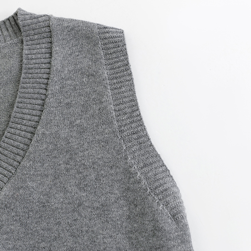 Detské bezrukávové pletené vesti, tenká bavlnená pletenina, pulóver s okrúhlym výstrihom, jednofarebná, pre deti 3–8 rokov (100–140 cm)