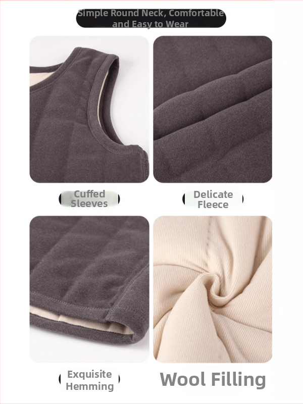 Pánska vesta z 100% vlnené vlny, priliehavý strih, hrubá termálna podšívka, antibakteriálna, okrúhly výstrih