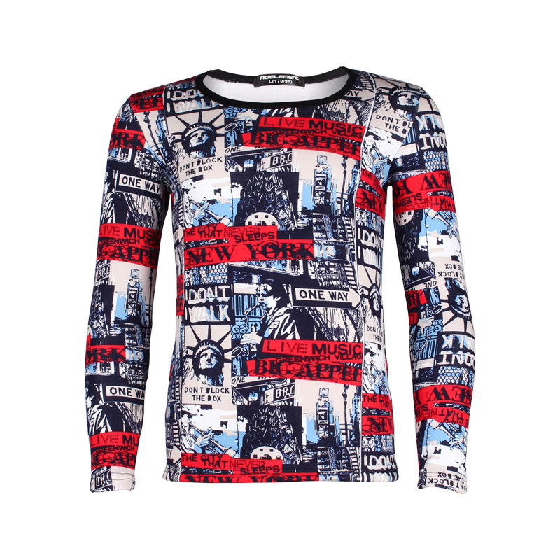 Pánske spodné tričko z polyesteru s fleecovou podšívkou, okrúhly výstrih, dlhé rukávy, strednej hmotnosti 161-180 g/m2