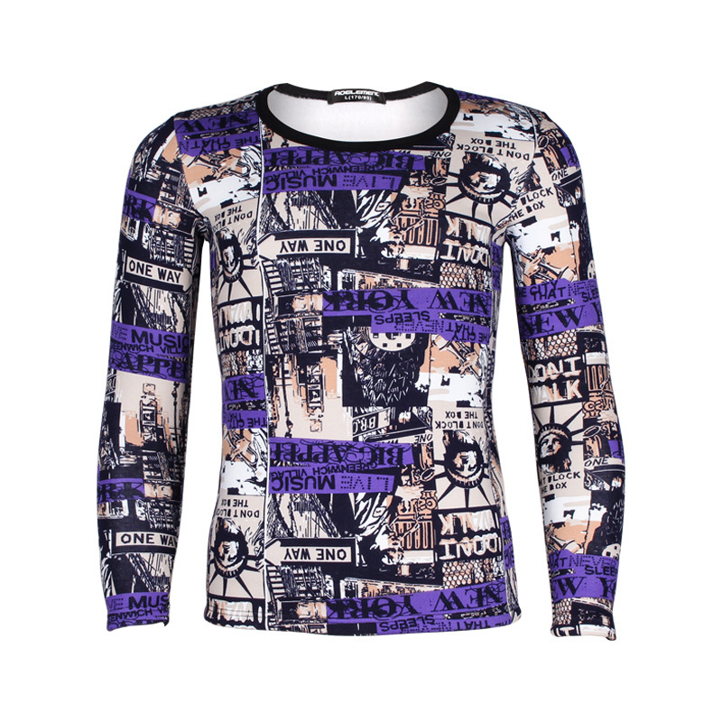 Pánske spodné tričko z polyesteru s fleecovou podšívkou, okrúhly výstrih, dlhé rukávy, strednej hmotnosti 161-180 g/m2