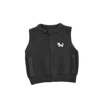 Detská vrstvená pletená vesta–cardigan, zimný kórejský štýl, pletený materiál akryl 40%.