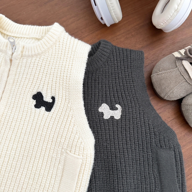 Detská vrstvená pletená vesta–cardigan, zimný kórejský štýl, pletený materiál akryl 40%.