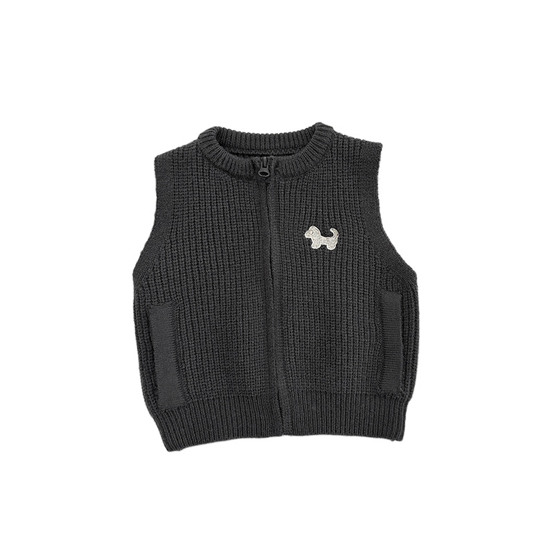 Detská vrstvená pletená vesta–cardigan, zimný kórejský štýl, pletený materiál akryl 40%.
