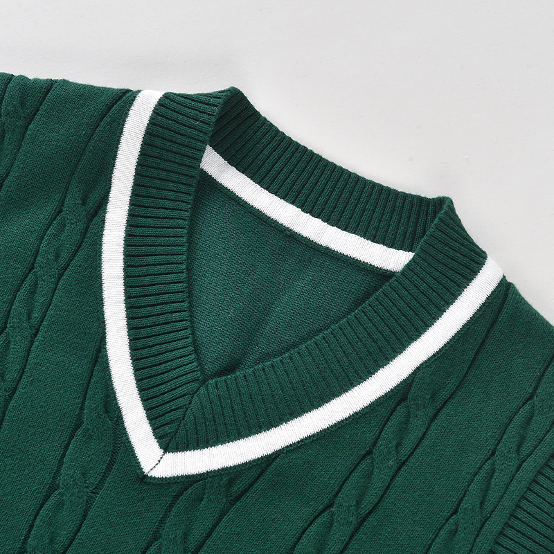 Gyerekeknek szánt V-nyakú kötött pulóver, koreai stílus, minták: rajzfilmek és betűk, 3–8 éveseknek, téli szezon