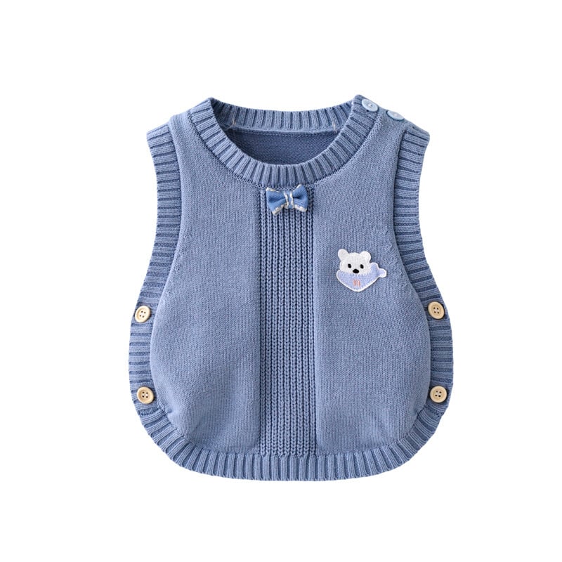 Detská bezrukávová pletená vesta na jar a jeseň, unisex, 92% bavlna, jemná úprava látky