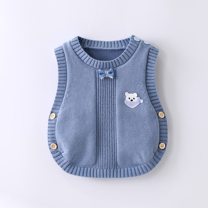 Detská bezrukávová pletená vesta na jar a jeseň, unisex, 92% bavlna, jemná úprava látky