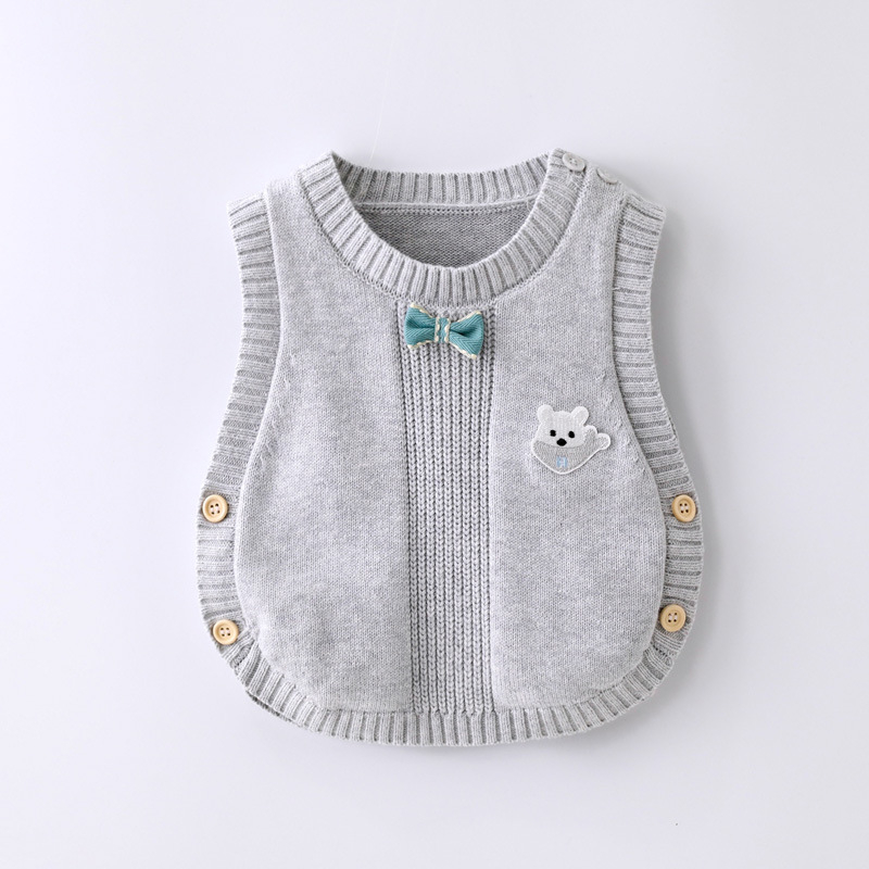 Detská bezrukávová pletená vesta na jar a jeseň, unisex, 92% bavlna, jemná úprava látky