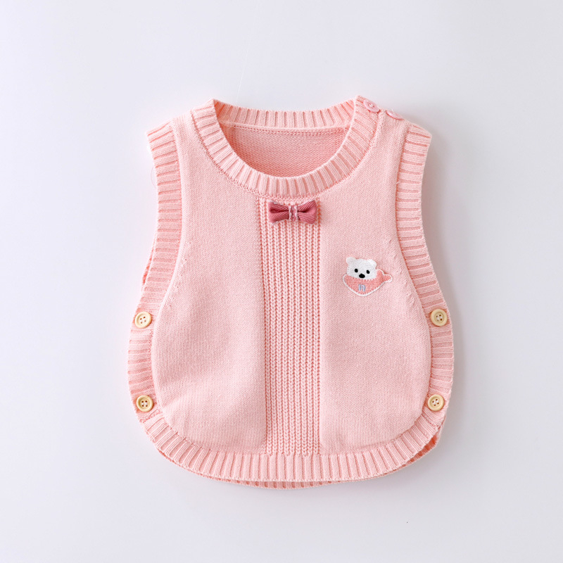 Detská bezrukávová pletená vesta na jar a jeseň, unisex, 92% bavlna, jemná úprava látky