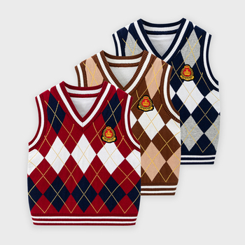 Detský svetlík s V-krkom, pletený, bavlna 66%, podšívka bavlna, preppy štýl, pulóver, jar–jeseň–zima