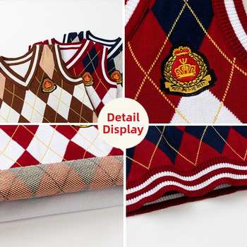 Detský svetlík s V-krkom, pletený, bavlna 66%, podšívka bavlna, preppy štýl, pulóver, jar–jeseň–zima